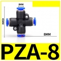Fitting (ฟิตติ้ง) PZA-8 ข้อต่อลมสี่ทาง 8 mm นิวเมติกส์ 